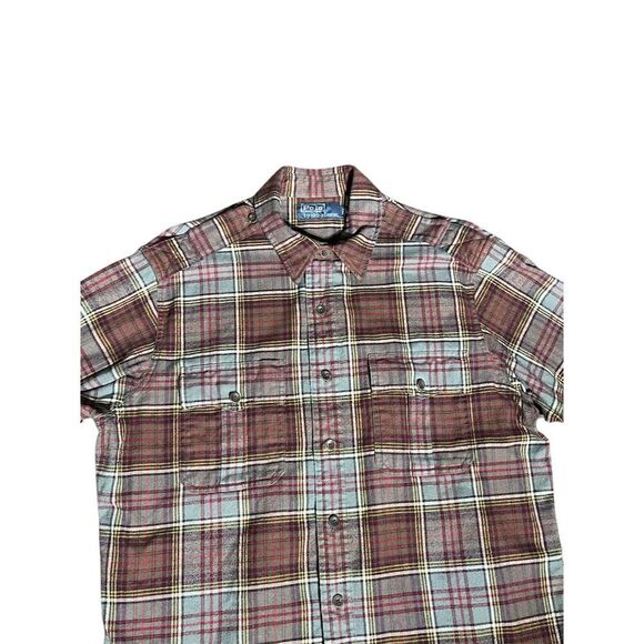 Polo Ralph Lauren Men's Large Plaid Flannel Long Sleeve Shirt Multicolor - Picture 2 of 4